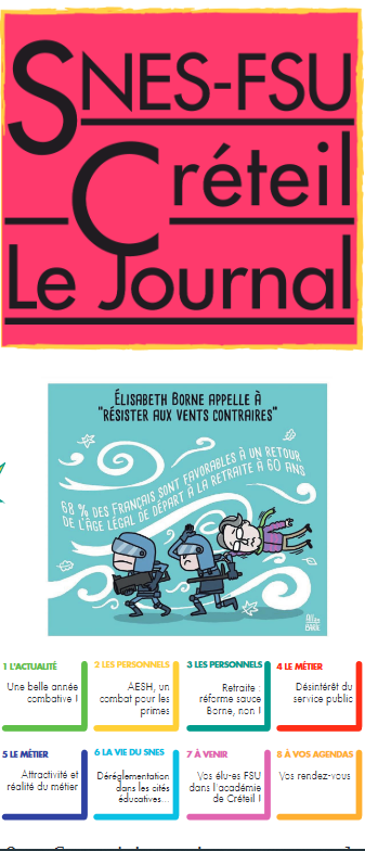 Journal du SNES FSU Créteil 38 de janvier 2023