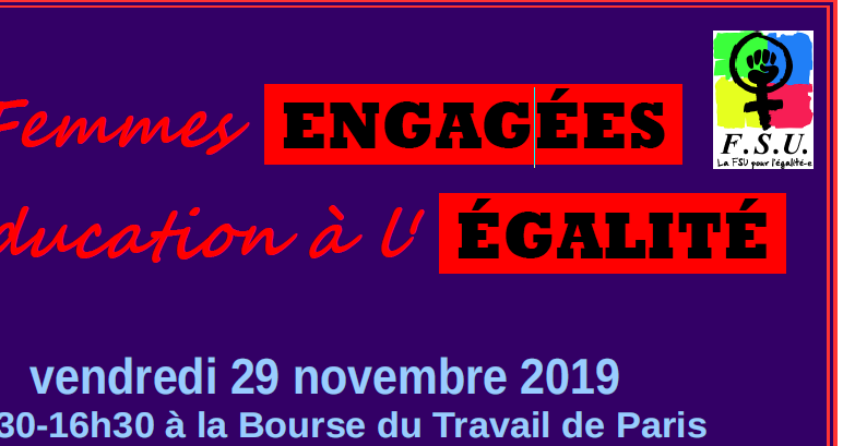 Stage « Femmes engagées et éducation à l'égalité » - CHANGEMENT de LIEU !!!