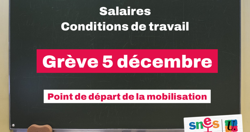 Toutes et tous en grève à partir du 5 décembre !